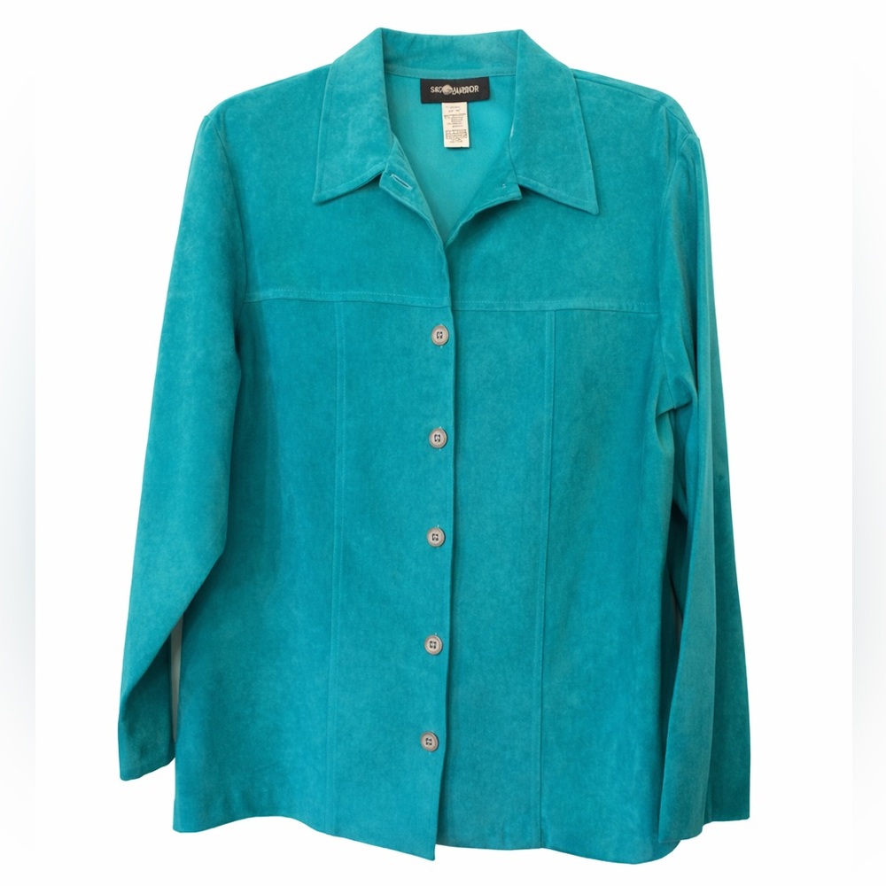 Sag Harbor Suede Jacket turquoise size 16P